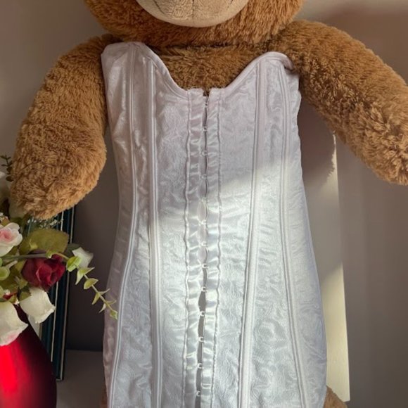 Coquette White Rosey Print Corset (SMALL) - Picture 3 of 9